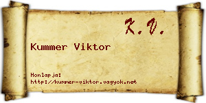 Kummer Viktor névjegykártya